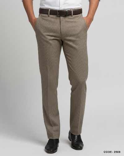 Men's Formal Pant - Stripe Olive